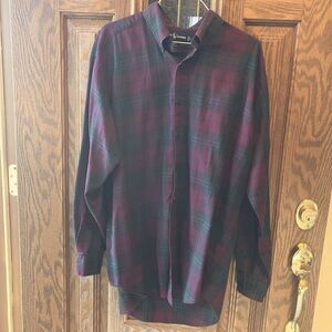 VTG Polo Ralph Lauren Blake Button Down Shirt Men Large Xmas Plaid Cotton Pony